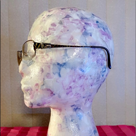 EUC GUESS GU1539 BRN Brown/Leopard Print Eyeglasses Frame Half Rimless 51-18-140 - Picture 4 of 15